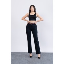 Boru Paça Kemerli Smart Pantolon 3989