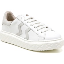 Kadın Sneaker ( Günlük) MAR-25Y-209-8825 John May Beyaz-Bej Süet