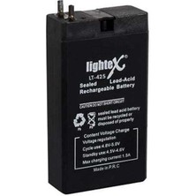 Lightex LT-425 Kuru Akü 4V 2.5AH (2X10X5CM) Işıldak Fener