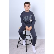 HÇM Erkek Çocuk Eşofman Takımı Kabartma Artist Baskılı Ribanalı F1