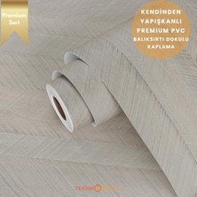 Technosmart 60×100 cm  Kendinden Yapışkanlı Balıksırtı Desenli Premium Duvar Kağıdı Masa Dolap Kaplama