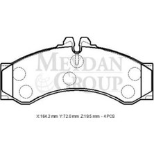 Mercedes Sprınter- 00/07; Arka Fren Balatası (KABLOSUZ)(DİSK)(164,2X72X19,5) (Fmk) A0044201520