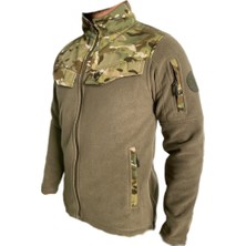 Wolftrap Tactical Multicam Kamuflaj Desenli 5 Cepli Polar Ceket, Soğuktan Koruyan Polar Mont