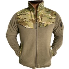 Wolftrap Tactical Multicam Kamuflaj Desenli 5 Cepli Polar Ceket, Soğuktan Koruyan Polar Mont