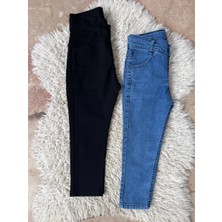 Linoş Kids Unisex Çocuk Jean Pantolon Gizli Ayarlanabilir Bel Unisex Kot Pantolon