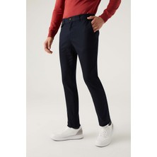 Twn Silim Fit Lacivert Armürlü Chino Pantolon 4ECC3S208232M
