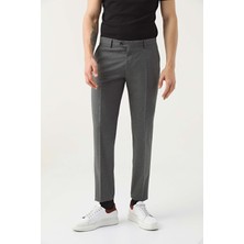 D'S Damat Ds Damat Comfort Gri Düz Travel Kumaş Pantolon 4HE03OB35322M