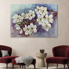 Marsilyan- Beyaz Erik Çiçekleri Duvar TABLOSU-1234