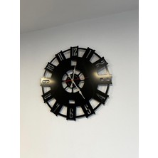 Modern Lazer Kesim Dekoratif Metal Duvar Saati 50 x 50 cm