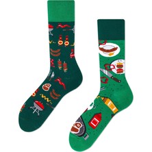 Sağlı Sollu Kamp Desenli Renkli Çorap