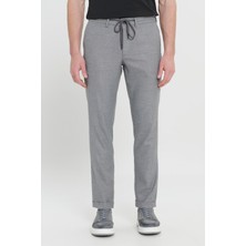 Comfort Fit Rahat Kesim Yan Cepli Desenli Beli Lastikli Pantolon