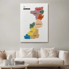 Marsilyan- Edirne Ili ve Ilçeler Haritası Dekoratif Kanvas Tablo 1328