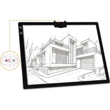 Schulzz A3 Boyutunda 3 Seviyeli Ayarlanabilir Işıklı Çizim ve Kopyalama Grafik Tahtası