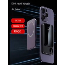 10000Mh Kablolu 22.5w iPhone Magsafe 15w Elektronik Taşınabilir Batarya Powerbank Telefon Şarj Aleti
