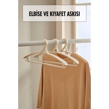 Mustran 3 Lü Geniş Kıyafet ve Elbise Askısı Beyaz 43 cm Askı