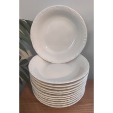 Porland Porselen Kum Beji 12 Adet 19 cm (Büyük) Çukur Tabak