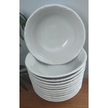 Porland Porselen Kum Beji 12 Adet 13 cm (Küçük) Çorba Kase