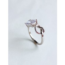 Keskin Gümüş Gümüş Baget Tasarım Pırıltılı Ayarlanabilir Kadın Yüzük Sevgililer Günü Hediye