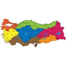 Zero Land Statik Kağıt Renkli Türkiye Bölgeler Haritası 56  cm  x 100  cm  11