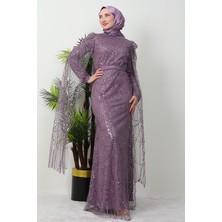 Duru Taşlı Abiye Lila