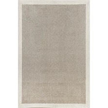 Halımax Türkmen Halı Siesta 1503 Krem Bordürlü Bej Sisal Halı Bordürlü Kolay Temizlenen Hasır Yolluk