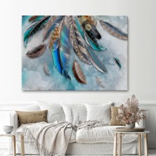 Marsilyan- Kuş Tüyü Dekoratif Kanvas Duvar Tablosu -3423