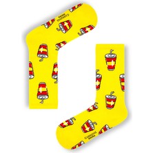 Carnaval Socks Sarı Içecek Desenli Tenis Çorap