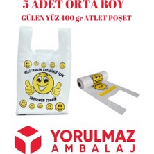 5 Adet Orta Boy Gülen Yüz Rulo Atlet Poşet 400 gr