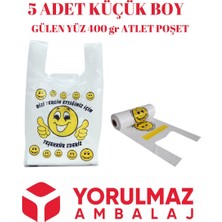 5 Adet Küçük Boy Gülen Yüz Rulo Atlet Poşet 400 gr