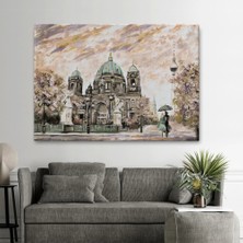 Marsilyan- Berlin Sephora Katedrali Yağlıboya Görünüm Dekoratif Kanvas Duvar TABLOSU-3501