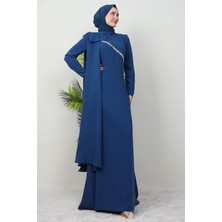 Özün Taşlı Abiye Indigo