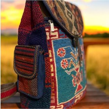 Otho Bag Etnik Kilim Desenli Dokuma Büyük Boy Sırt Çantası