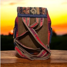 Otho Bag Etnik Kilim Desenli Dokuma Büyük Boy Sırt Çantası