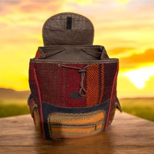 Otho Bag Etnik Kilim Desenli Dokuma Büyük Boy Sırt Çantası