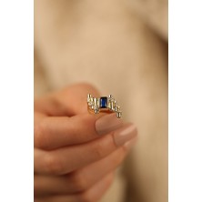 ÇGK KUYUMCULUK Lacivert Taşlı Altın Yüzük CGKYZK0304