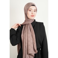 Jakarlı Jal Desenli Şal - Gül Kurusu