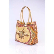 Otho Bag Osmanlı Etnik Şal Desenli Dokuma Kadın Büyük Boy Omuz Çantası