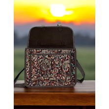 Otho Bag Termo Süet Etnik Desenli Orta Boy Kadın Omuz Çantası