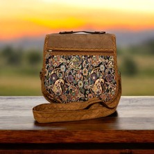 Otho Bag Termo Süet Etnik Desenli Orta Boy Kadın Omuz Çantası