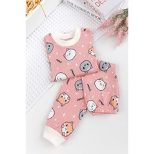 Fiğürlü %100 Pamuk Kız Erkek Bebek Çocuk Pijama Takımı