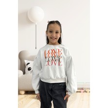 Kübra tekstil Kız Çocuk Love Baskılı Sweatshirt KT01900