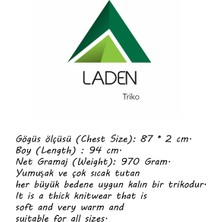 Laden Triko Kadın Büyük Beden Sakallı Panço Yarasa Kollu Kışlık Yünlü Çok Kalın Anne Hırka