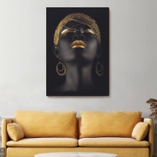 Marsilyan- Afrikalı Zenci Kadın Yaylera Dekoratif Kanvas TABLO-4975