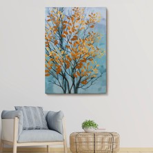 Marsilyan- Turuncu Yapraklar Soyut Dekoratif Kanvas TBALO-5177