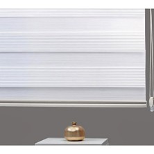 Trend Stor Perde Beyaz Blackout Karartma Düz Desenli 70 x 186 cm Geniş Plise Etek