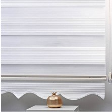 Beyaz Pliseli Alüminyum Kasa Zebra Perde Etekli