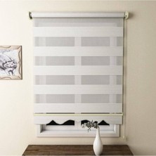 Ekru Plisei Alüminyum Kasa Zebra Perde Etekli
