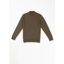 Rtd&vld Erkek VITA176 Vani Dik Yaka Fitilli Triko Kazak Haki