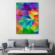 Marsilyan- Renkli Geometrik Şekiller Çok Renkli Soyut Kanvas TABLO-5250