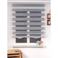 Ithal Bambu Açık Gri Bambu Stor Zebra Perde Etek Dilimli